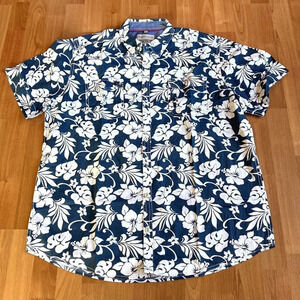 Angelo Litrico Men's Hawaiian Short Sleeve Floral Shirt, 2XL(45-46) Slim Fit